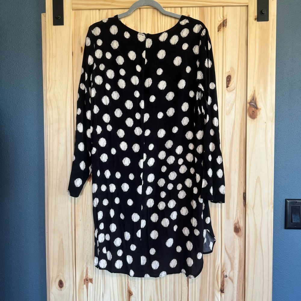 Wayf Black & White Polka Dot Long Sleeve Dress size Large - Picture 9 of 10